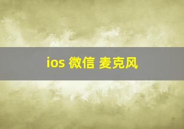 ios 微信 麦克风